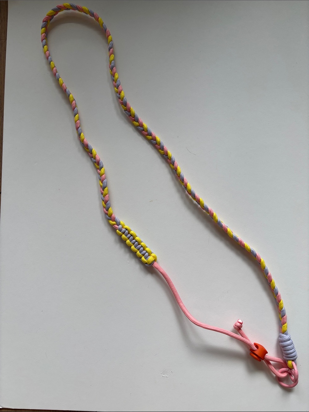 Braided Phone Lanyard - Pink, Yellow & Purple-23”